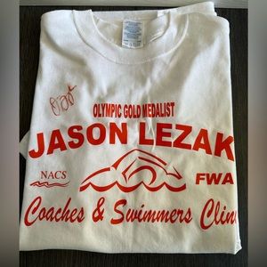 Jason lezak Olympic swimmer autographed T-shirt - like new condition